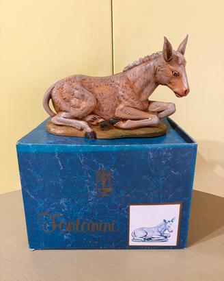 Asino in resina Fontanini per Presepe 30 cm