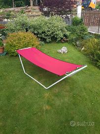 amaca rossa  da giardino con supporto ed imballo ,