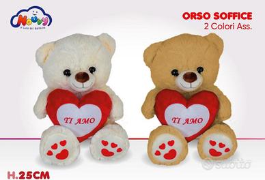 peluche orso soffice san valentino misura 25 cm