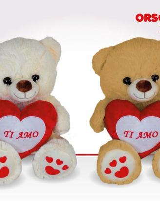 peluche orso soffice san valentino misura 25 cm