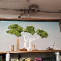 Quadro Acrilico su legno e lichene stabilizzato 