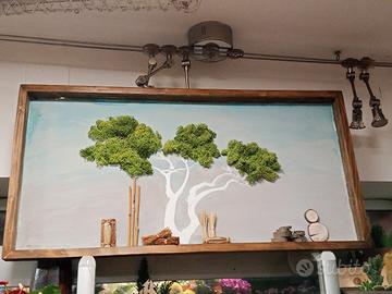 Quadro Acrilico su legno e lichene stabilizzato 