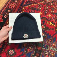 Berretto blu Moncler in Lana