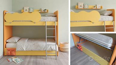 Letto a castello salvaspazio con contenitore