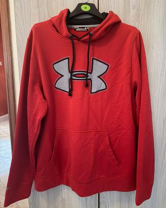 Felpa Under Armour Rossa con Logo Grande Taglia M