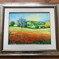 Quadro MARIO SOAVE Campo di papaveri 70x60