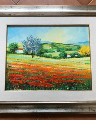 Quadro MARIO SOAVE Campo di papaveri 70x60