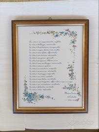 Quadro con ceramica con frasi di Madre Teresa.