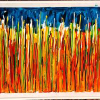 copia dipinto Campo di grano Mario Schifano 120x