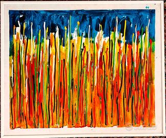 copia dipinto Campo di grano Mario Schifano 120x