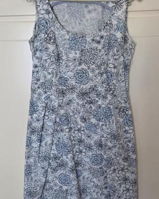 Vestito fantasia sbracciato in cotone