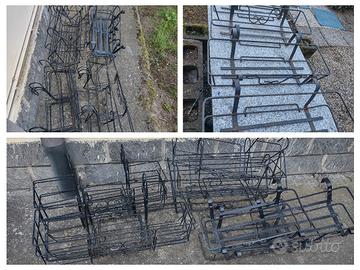 Porta vasi fioriere da balcone in ferro battuto 