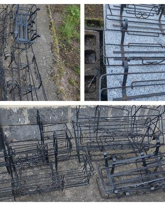 Porta vasi fioriere da balcone in ferro battuto 