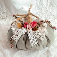 Zucca shabby in stoffa verde, salvia