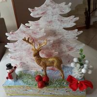 Composizione natalizia con lucine led