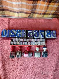 Lotto Timbri Vintage Tipografia Ufficio -