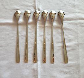 Set 6 cucchiaini manico lungo acciaio 18/10