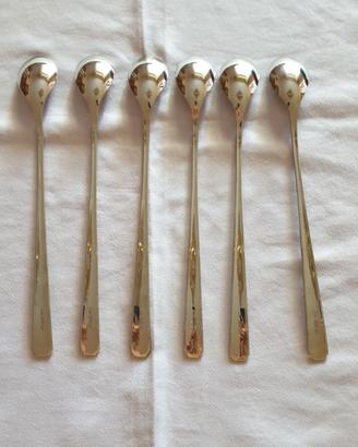 Set 6 cucchiaini manico lungo acciaio 18/10