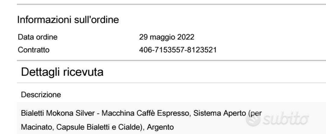 Macchina caffè Bialetti Mokona - Elettrodomestici In vendita a Pavia