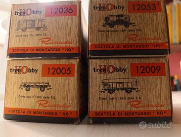 Lotto 4 carri FS RIVAROSSI HO