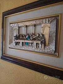 quadro ultima cena, in rilievo argento 925.