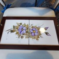 Vassoio artigianale vintage dipinto a mano