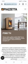 Termostufa a pellet Piazzetta P988 TH