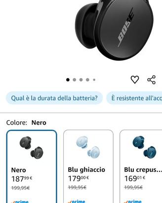 Cuffiette Bose quietcomfort Earbuds auricolari wir