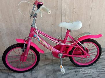Bicicletta da bambina 16" rosa con parafanghi