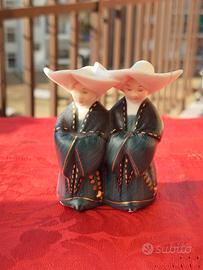 Lenci coppia figurine in ceramica - suorine