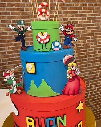 Torta di compleanno Super Mario