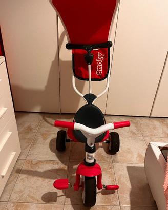 Triciclo Baby Balade 2 Smoby rosso tre in uno