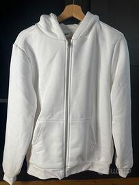 Felpa Urban Classics bianca con zip e cappuccio