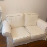 Divano letto 2 posti tessuto bianco