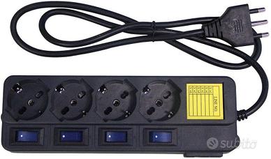 Multipresa elettrica 4 prese shuko + interruttori