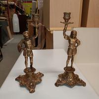 Coppia di Candelabri Candelieri in Ottone