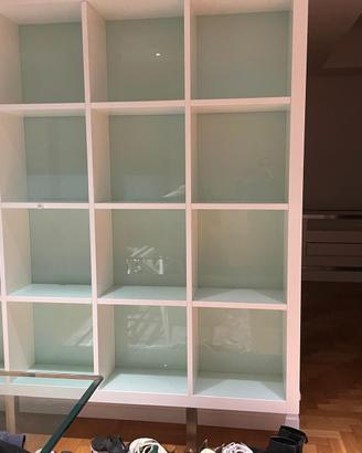 Libreria 16 Cubi Bianca Design Moderno, 220x195cm