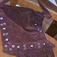 borsa tracolla camoscio bordeaux 