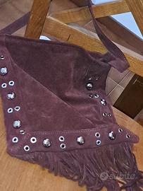 borsa tracolla camoscio bordeaux 