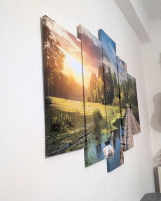 Quadro su tela 5 pannelli 150×100 cm