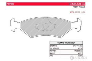 Pastiglie freno sportive FERODO RACING FCP 206