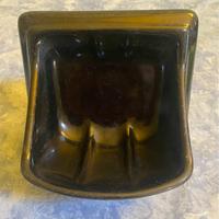 Portasapone vintage in ceramica smaltata nero