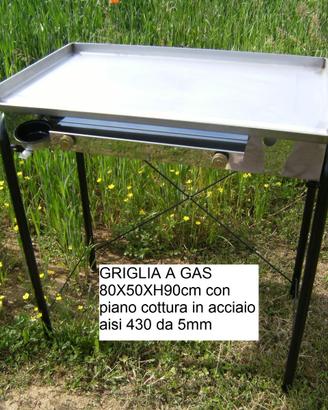 Griglia a gas 80x50 acciaio