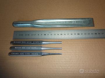 Set USAG scalpello nervato 351 + 3 punzoni 366