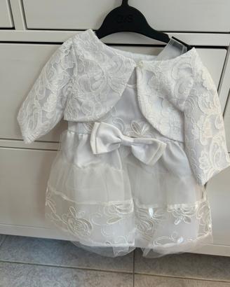 Vestito battesimo neonata con scarpine