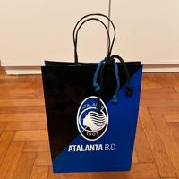 Busta shopper Atalanta+lacci nero/blu nuova