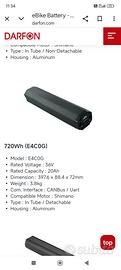 batteria darfon 720 per motore Shimano ep8