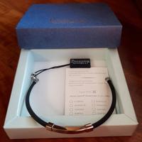 Bracciale in argento 925 e caucciù cm 21 NUOVO