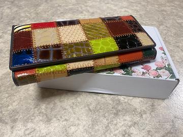 Portafoglio patchwork multicolor