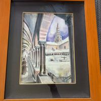 Quadro a colori portici con neve